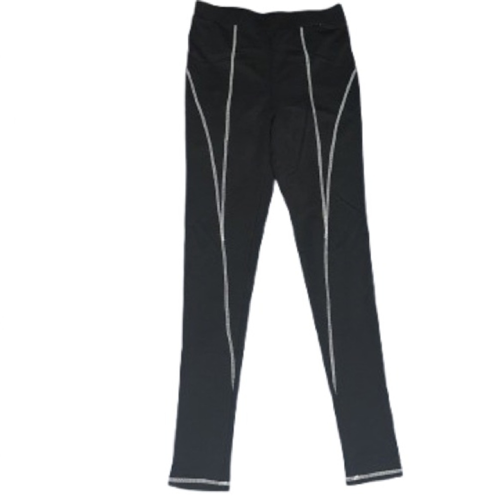 Black Active Zip-Up Jacket & Leggings with White Stitching - Picture 4 of 10